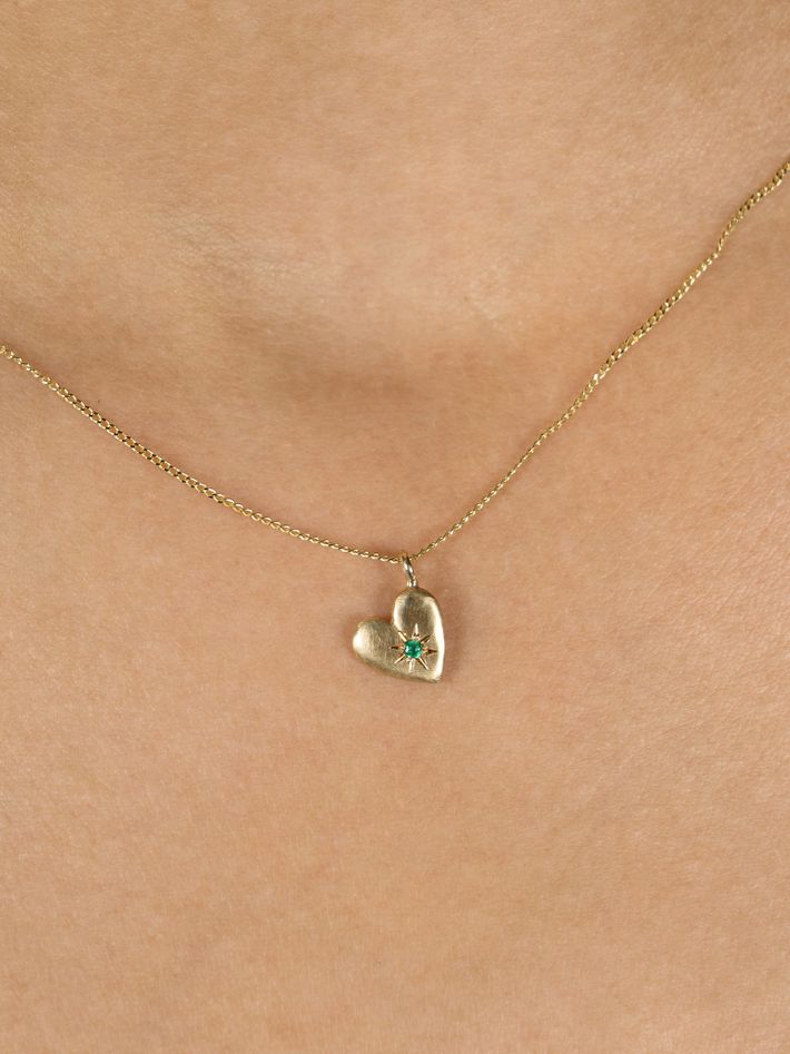 Double heart birthstone necklace