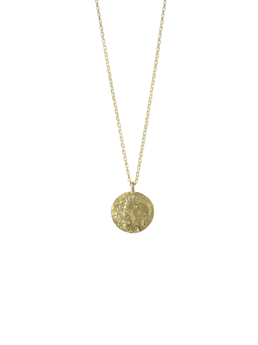 Moon disc necklace 9k gold photo