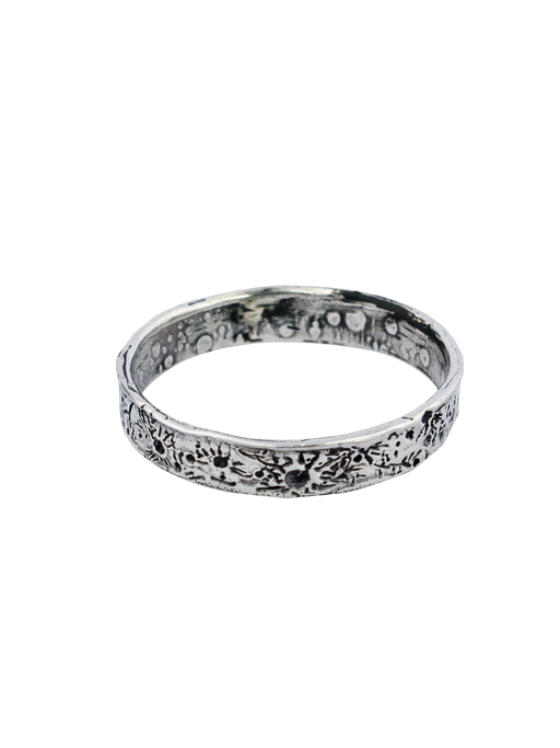 Moon crater ring 4mm silver photo