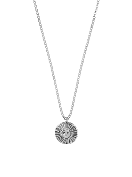 Sun disc necklace silver photo