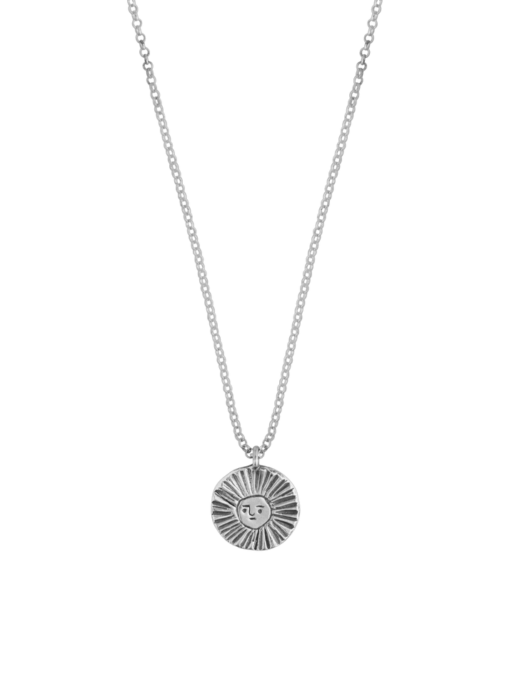 Sun disc necklace silver