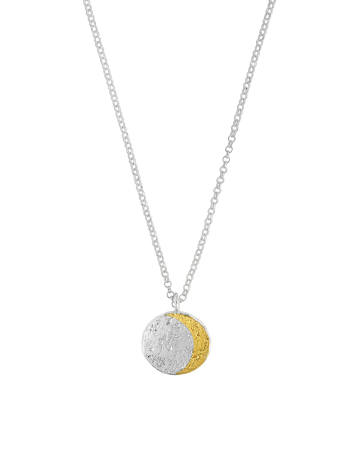 Moon disc necklace gold x silver photo