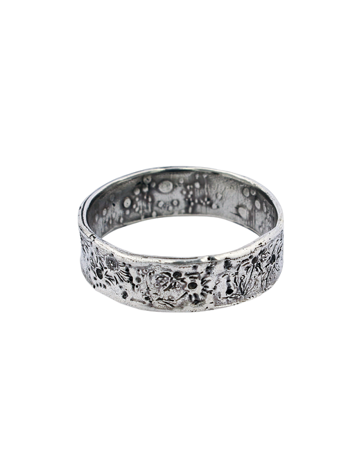 Moon crater ring 6mm silver photo