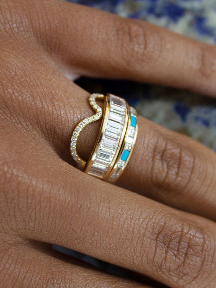 Arcade baguette diamond ring