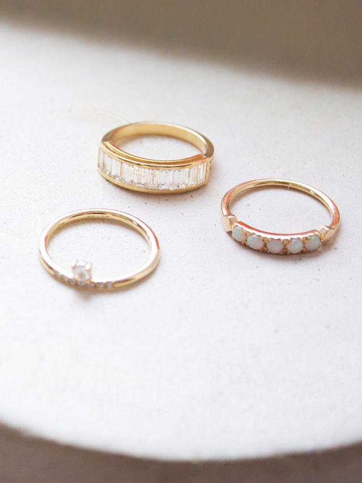 Arcade baguette diamond ring