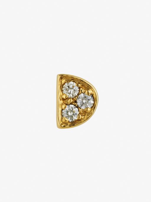 White diamond half moon stud photo