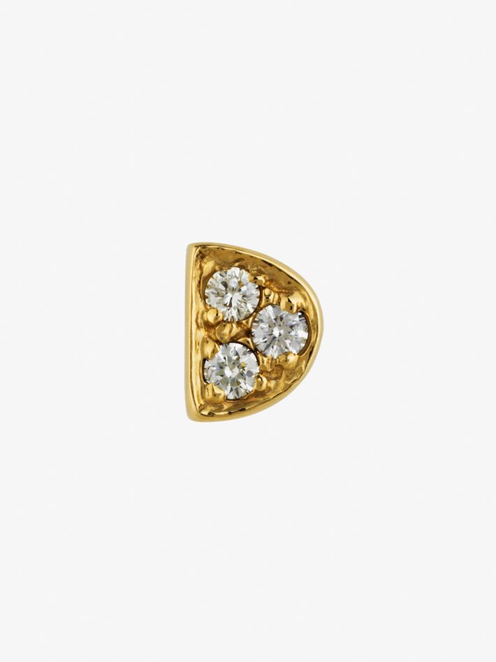 White diamond half moon stud