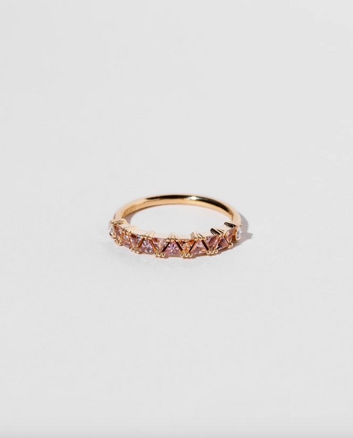 Peach sapphire eleven trillion ring photo