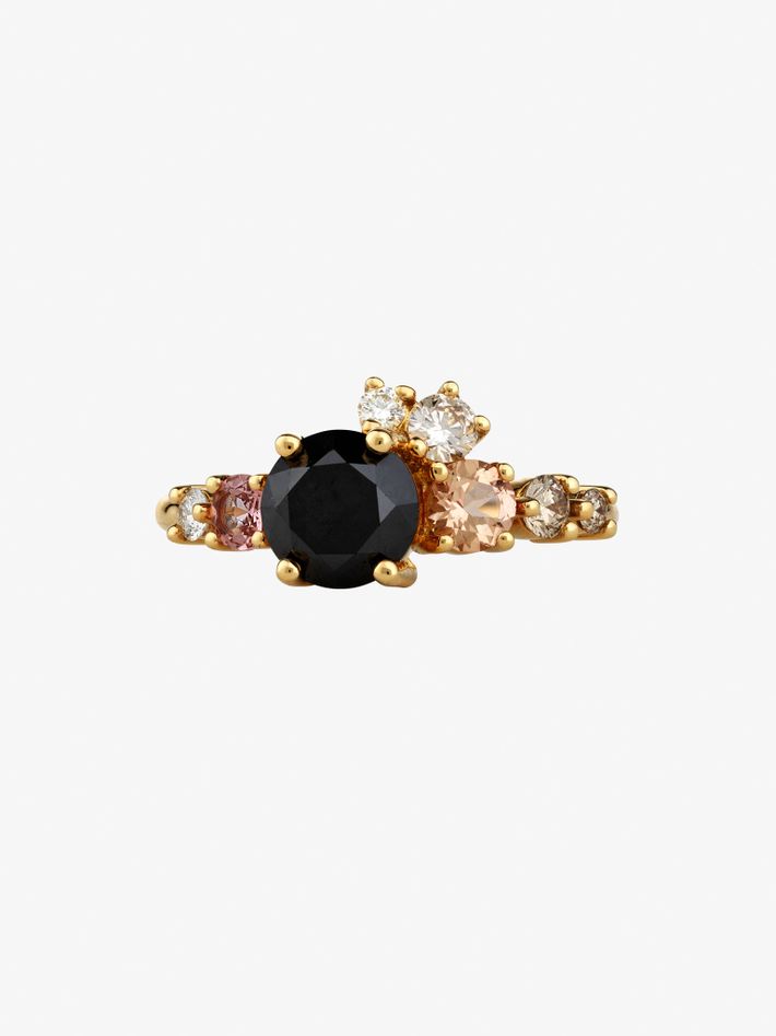 Black diamond luna ring