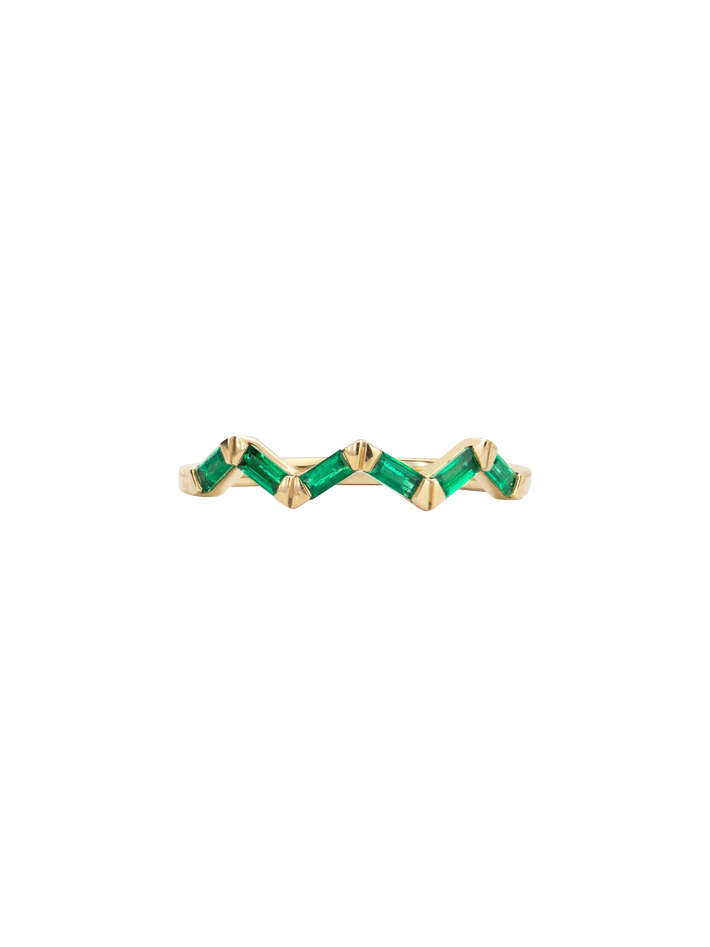 Emerald baguette zig zag band