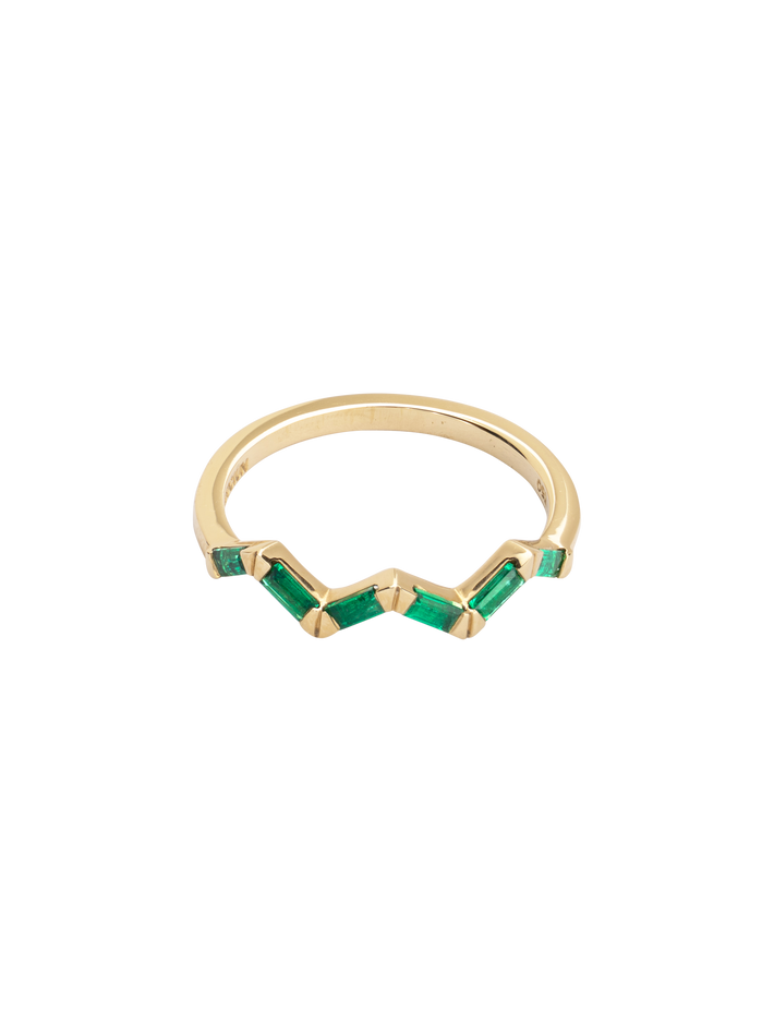 Emerald baguette zig zag band