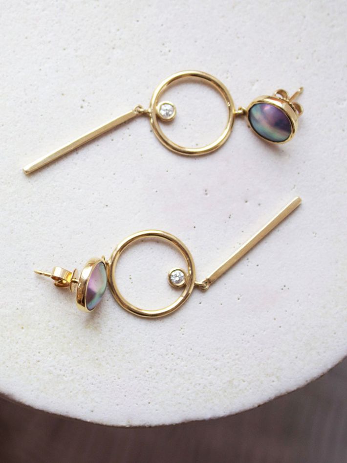 Figure 8 pearl and diamond drop earrings