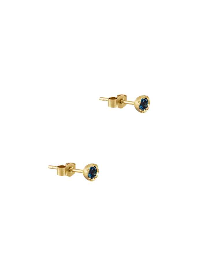 Flower set London blue topaz earrings