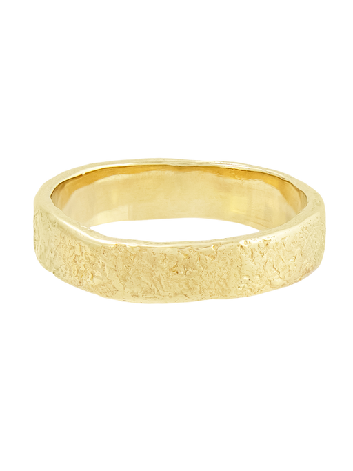 5mm organic textured wedding ring photo