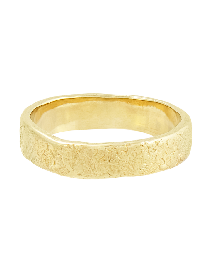 5mm organic textured wedding ring