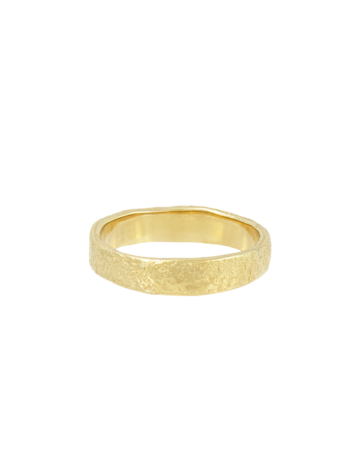 4.5mm organic textured wedding ring