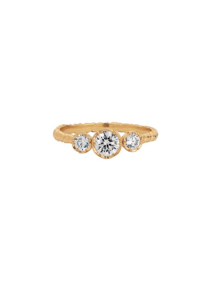 Large diamond trilogy ring