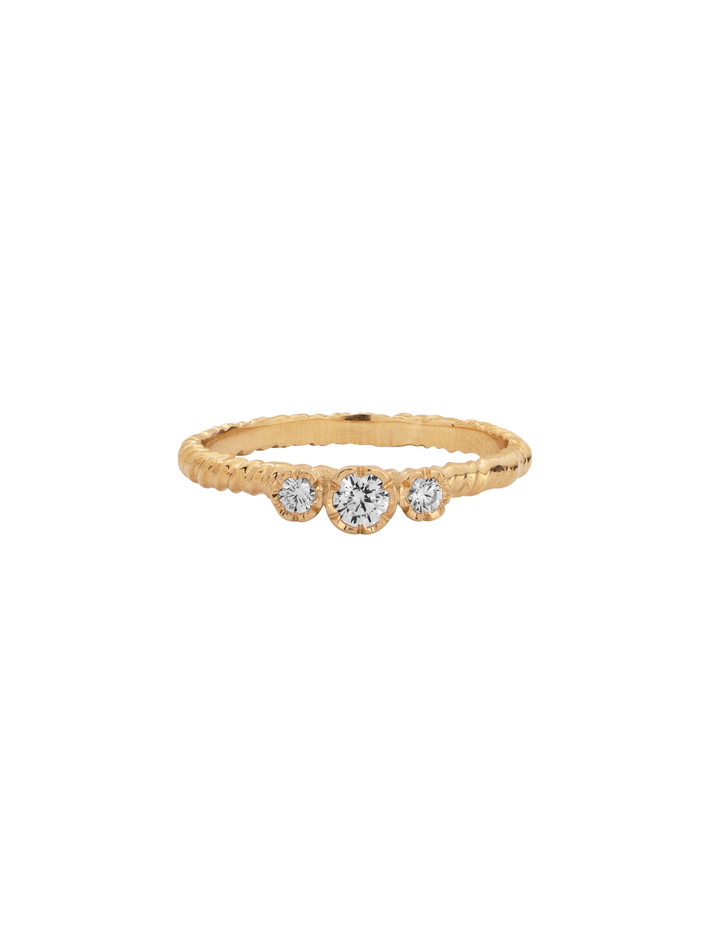 Small diamond trilogy ring