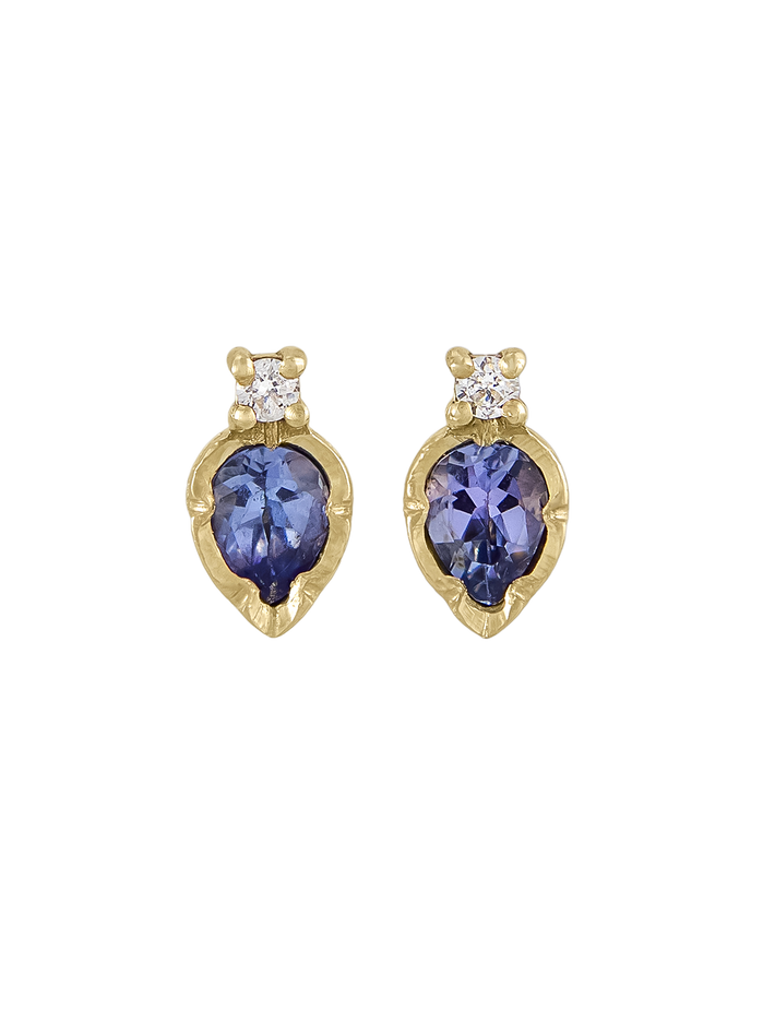 Flower set tanzanite & diamond earrings