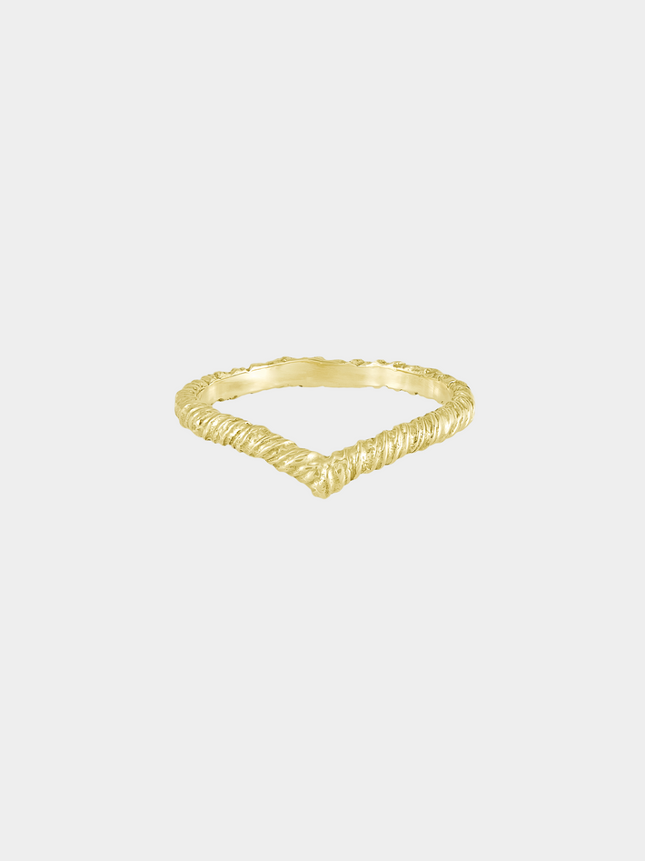 Entwined wishbone wedding ring