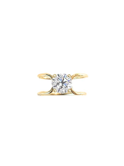 Double c solitaire diamond ring photo