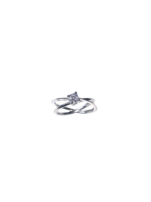 Moon ellipse diamond ring 0,25 carat photo