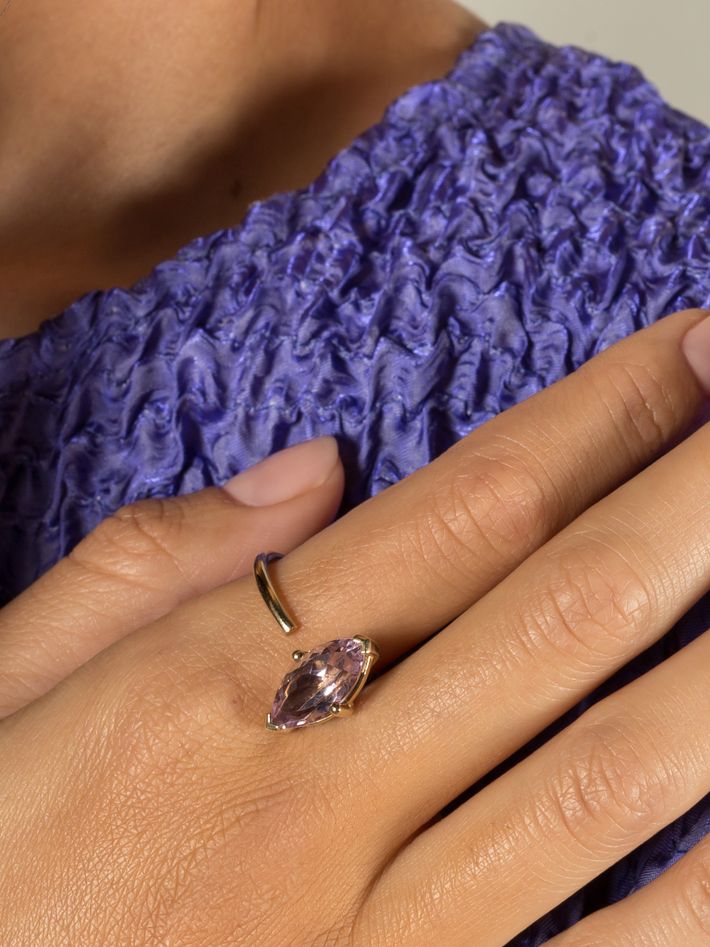 Marquise purple amethyst ring