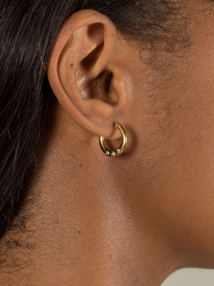 Full moon diamond earring