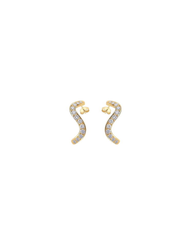 Petite comete medium diamond earrings