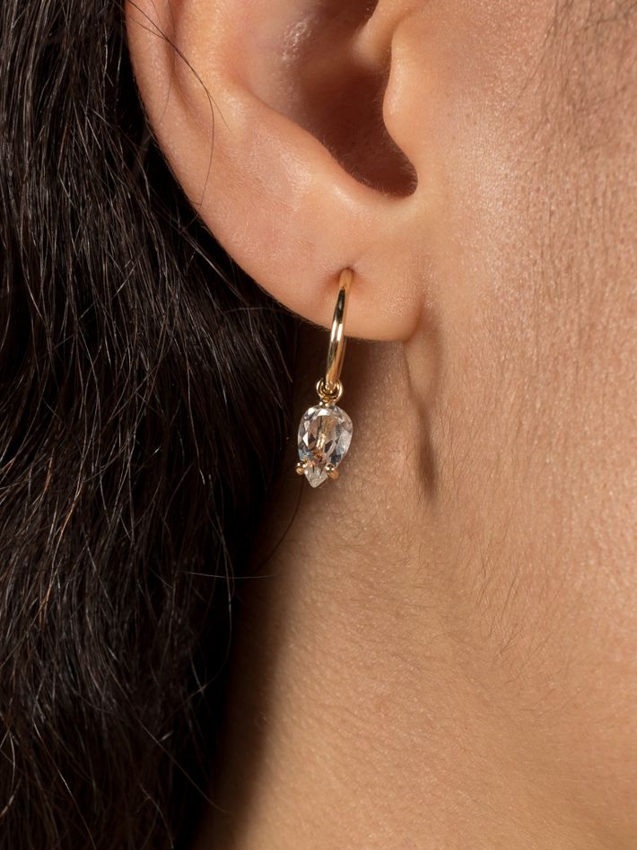 Creole topaz earring