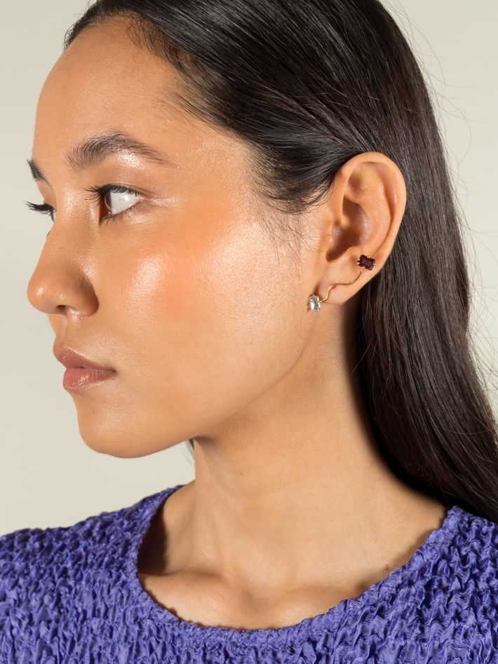 Eloise aquamarine & rhodolite earring