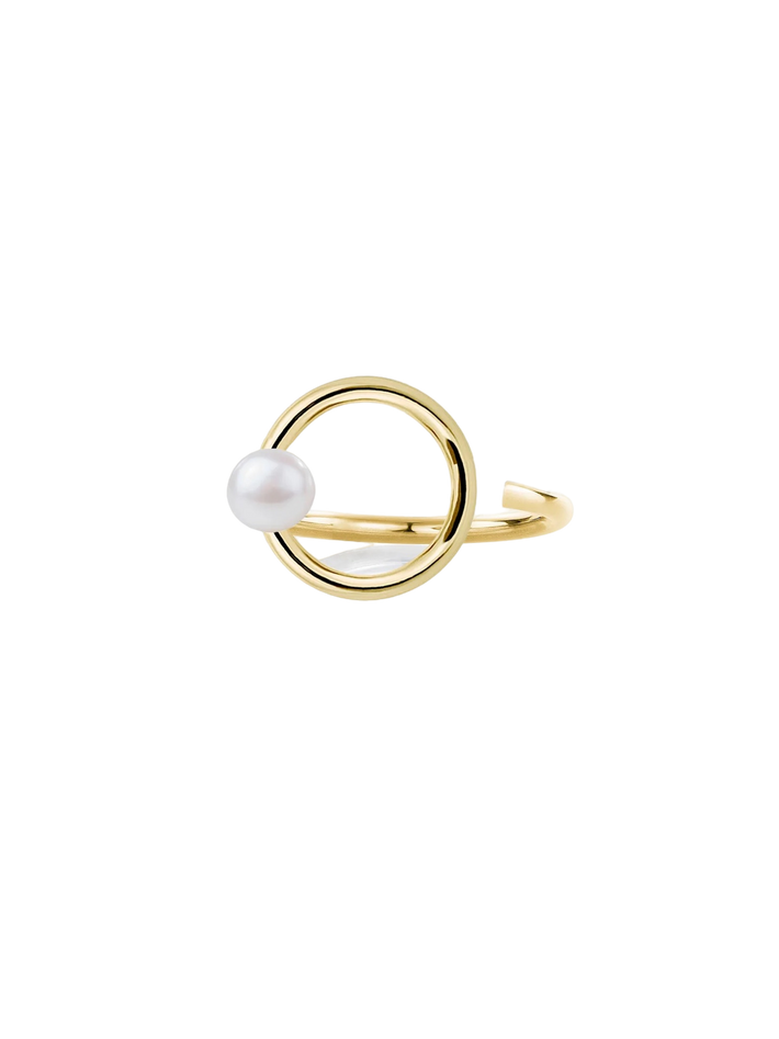 Curl pearl ring