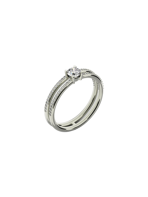Double band pave ring 0.25 carat photo