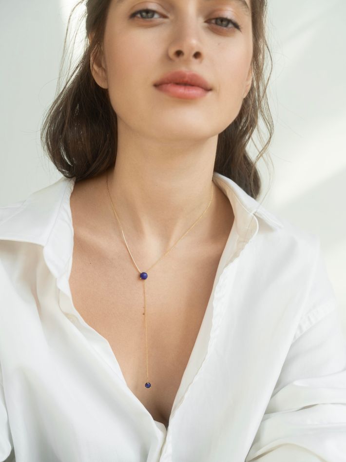 Heart drop lapis lazuli necklace