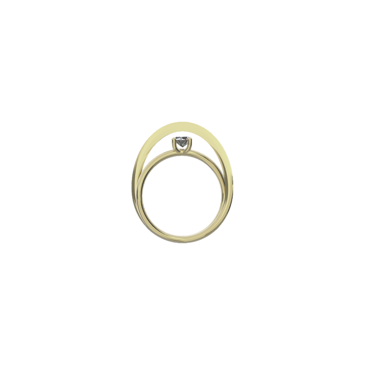 Moon ellipse solitaire ring
