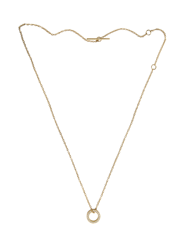Hoop pendant two sides diamonds + pendant chain no. 40