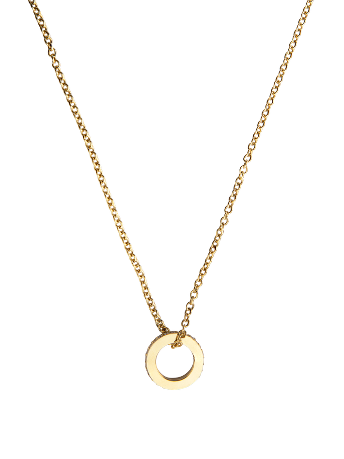 Hoop pendant one side diamonds + pendant chain no. 40