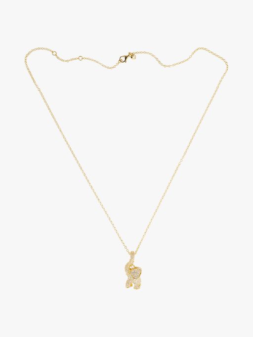 Elephant pavé diamond charm necklace photo