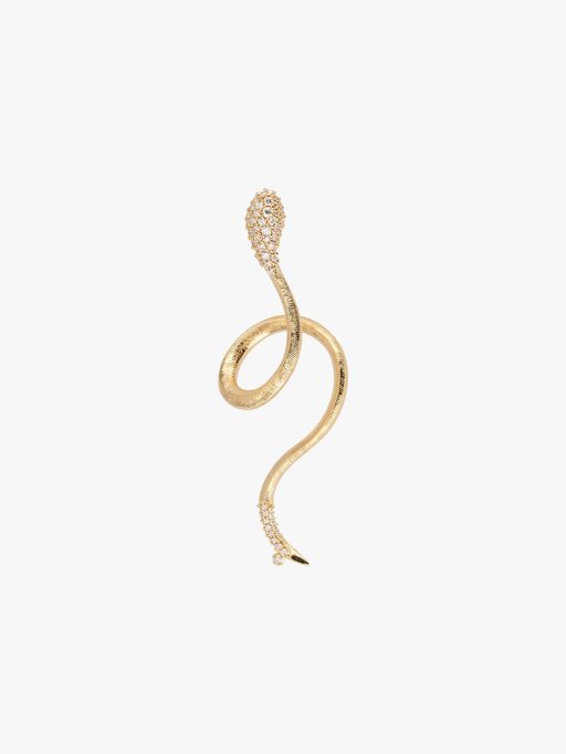 Snake earring with pavé diamonds photo