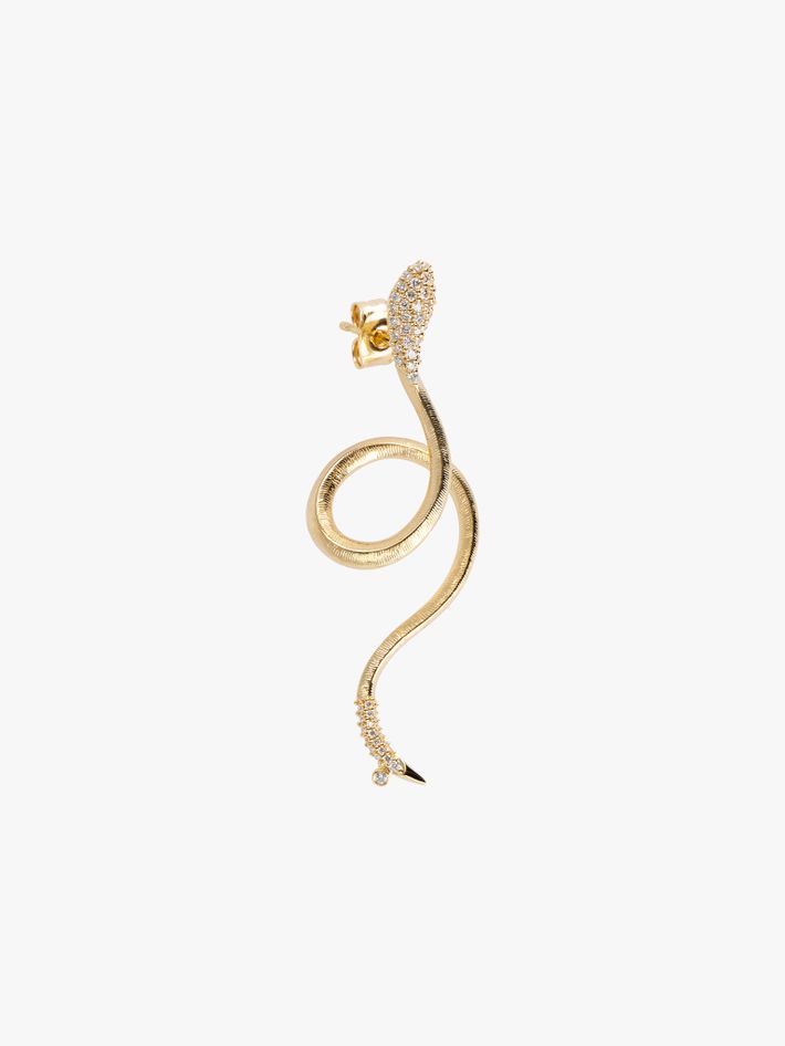 Snake earring with pavé diamonds