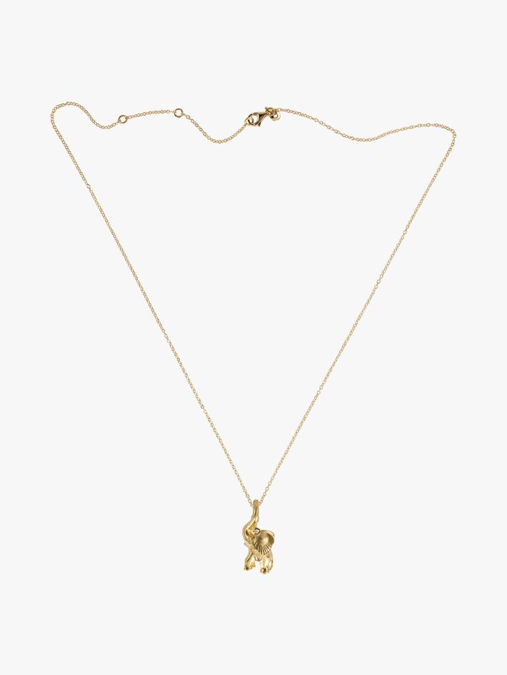 Elephant diamond charm necklace