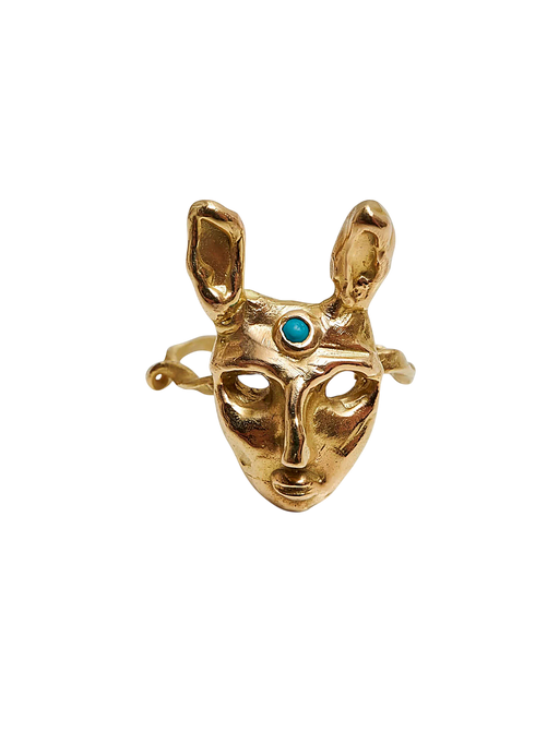 Bunny Ring 18 CT gold and Turquoise photo