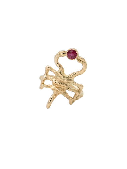Scorpio ring 18 ct gold with Ruby photo