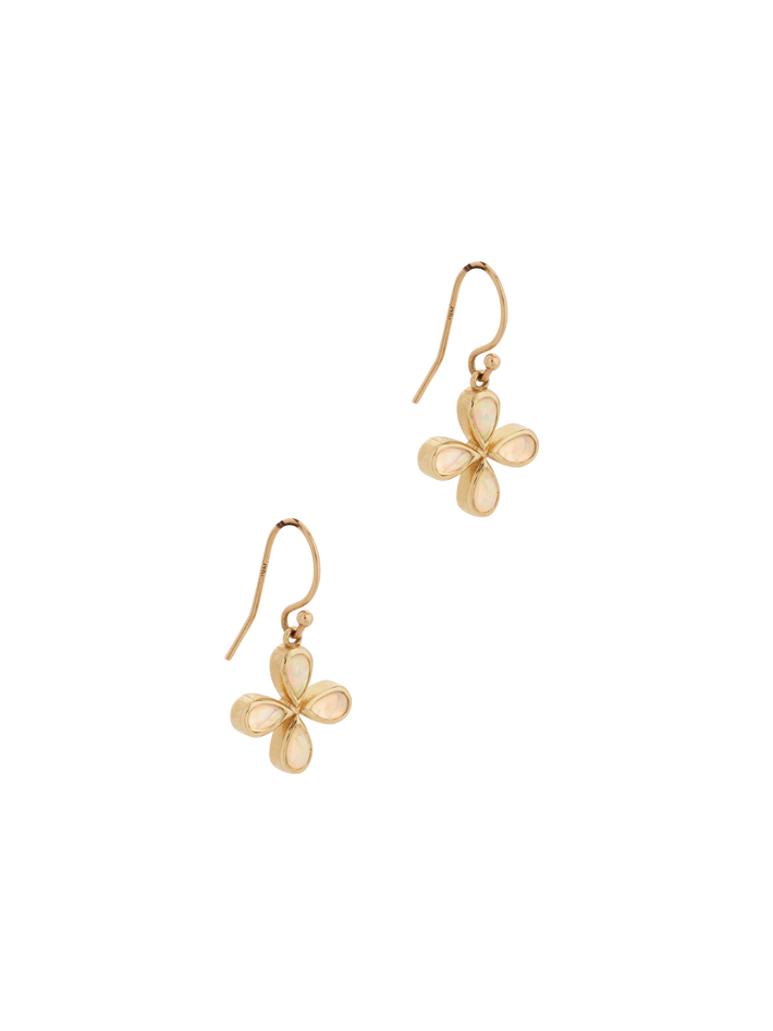 Opal flower earrings