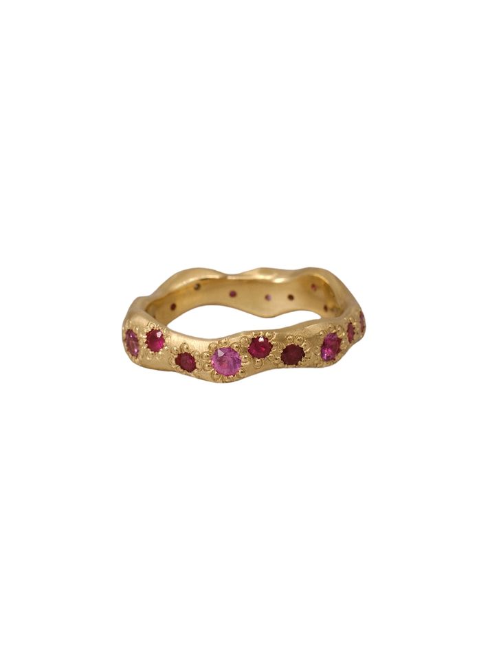 Diamond in the rough band with spinel and rubies