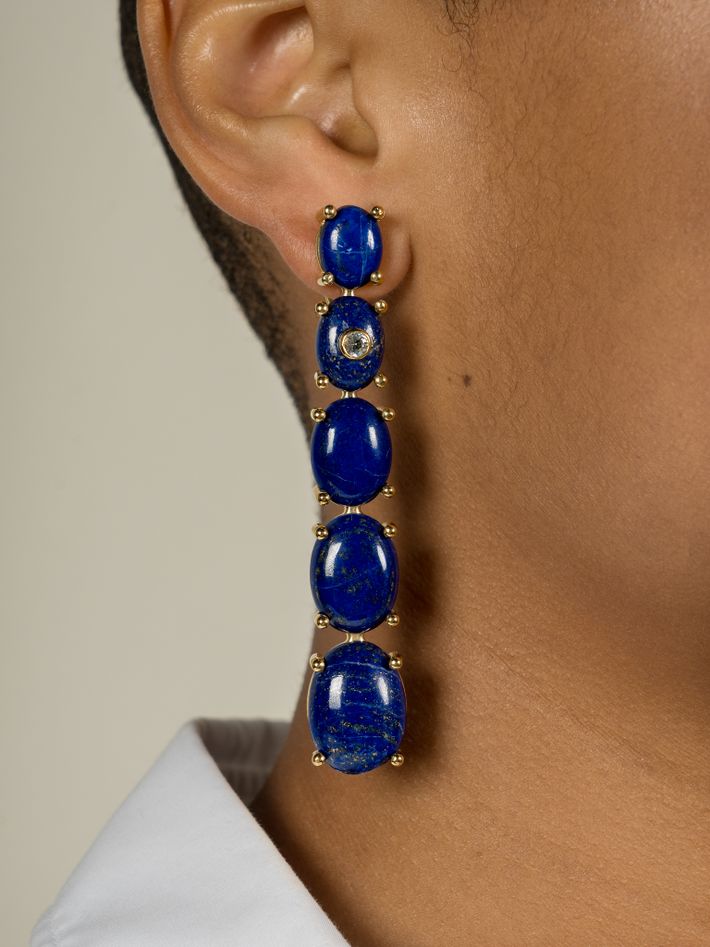 Beam lapis lazuli earrings