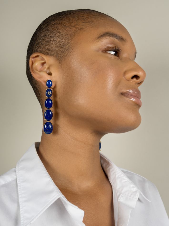 Beam lapis lazuli earrings