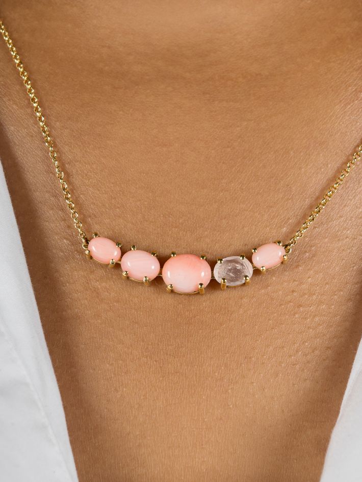Beam pink coral necklace