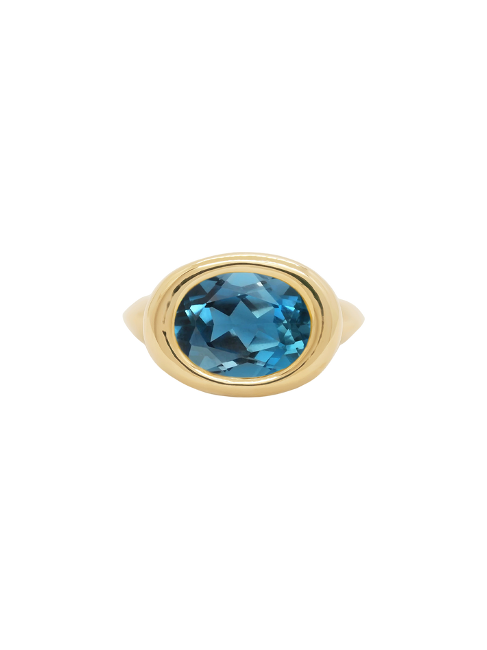 Blue topaz solo oval ring