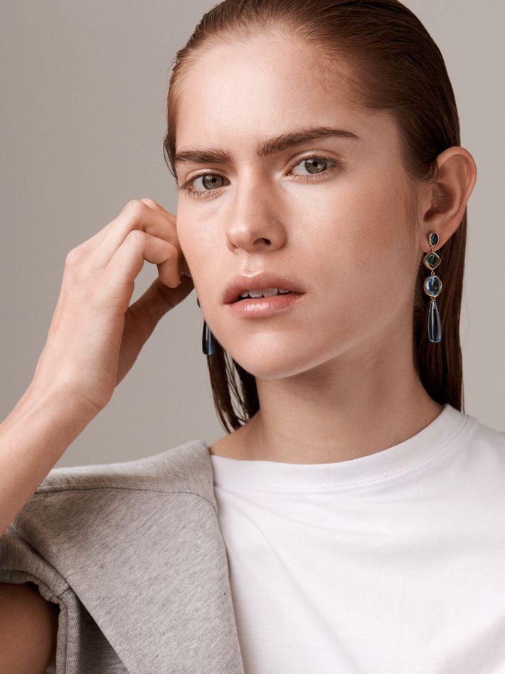 Harlequin gemstone drop earrings